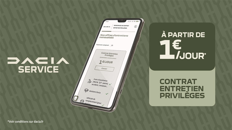 CONTRAT ENTRETIEN PRIVILÈGES DACIA