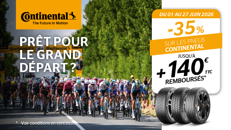 Double économie sur vos pneus Continental. 